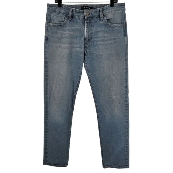 34 Heritage Coolmax Stretch Jeans Mens 34x34 Straight Leg Light Wash Denim - Picture 7 of 8